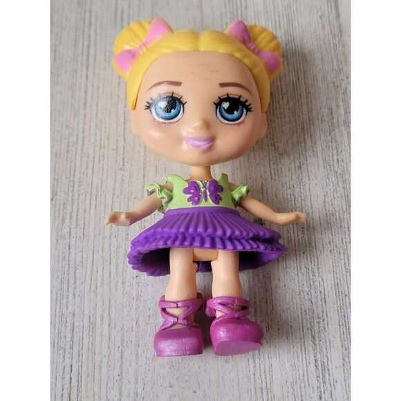 Poseable mini ballerina Girl doll blonde pigtail toy figure tutu - Picture 2 of 5